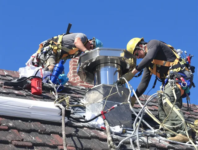 Protective chimney cap installed by Fairhaven Chimney Sweep in Fairhaven, MA