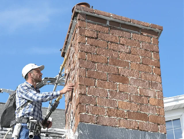 Brickwork for a chimney rebuild by Fairhaven Chimney Sweep in Fairhaven, MA