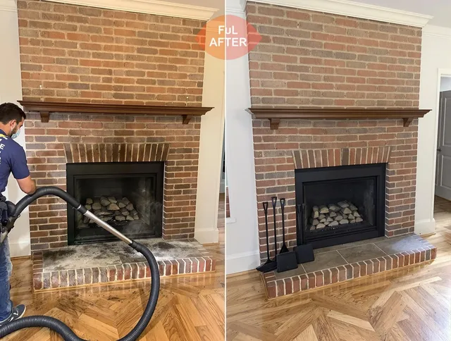 Fairhaven Chimney Sweep carefully sanitizing a fireplace in Fairhaven, MA