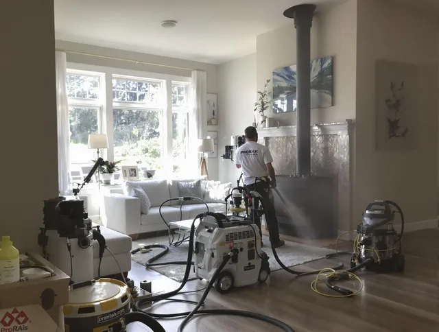 Soot removal service by Fairhaven Chimney Sweep for a fireplace in Fairhaven, MA